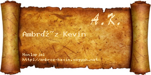 Ambróz Kevin névjegykártya